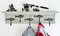 Fish coat rack driftwood